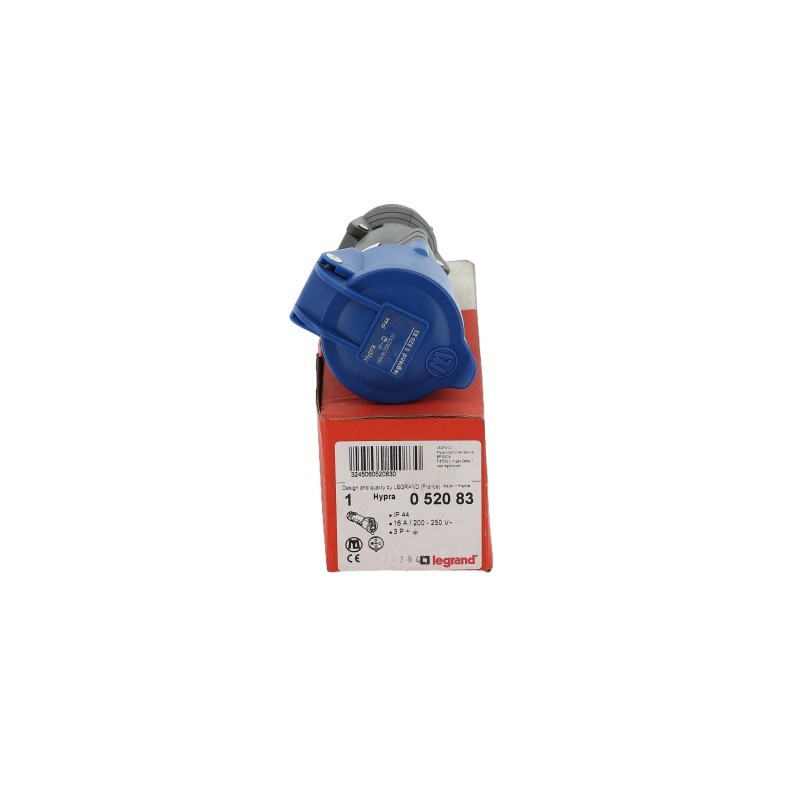 Legrand Hypra 052083 – Fiche industrielle 16 A 200-250 V 3P+T IP44 (P159.12)
