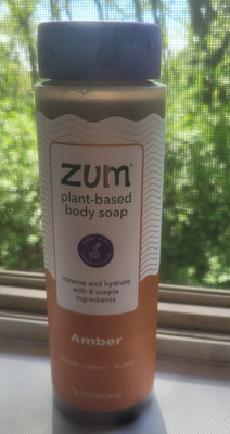 ZUM plant-based body soap wash shower gel 16 oz Amber