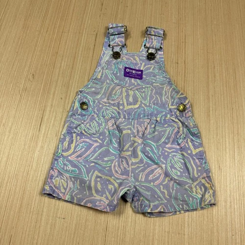 Vintage 80s 90s Oshkosh B'gosh Overalls Shortalls Bib Made in USA aop 18 months