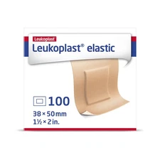 Leukoplast Elastic Tan Plastic Adhesive Bandage Sterile 1.5 x 2" 100 per Box
