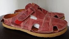 Eject Schlappen Pantoletten Sabot Sandalen Rot Leder 40