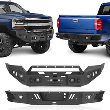 2016-2018 Silverado 1500 Full Width Bumpers Kit Front Winch Plate Rear Step LED