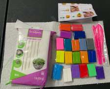 Original Sculpey White Oven-Bake Clay 1 lb + Plus Other Moldable Colorful Clay