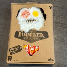 FUGGLER Budgie SASQUOOSH 9" Funny Ugly Monster Plush 2024 WHITE Swirl 36