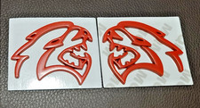 2pcs Fender Side Emblem Badge Decal For Hellcat - Red Metal Car Accessories
