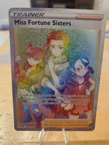 Pokemon TCG Lost Origin, Miss Fortune Sisters (Rainbow Secret Rare) 209/196 Mint