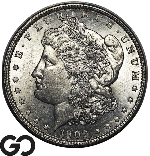 1903 Morgan Silver Dollar Coin Gem BU++, Tougher Date