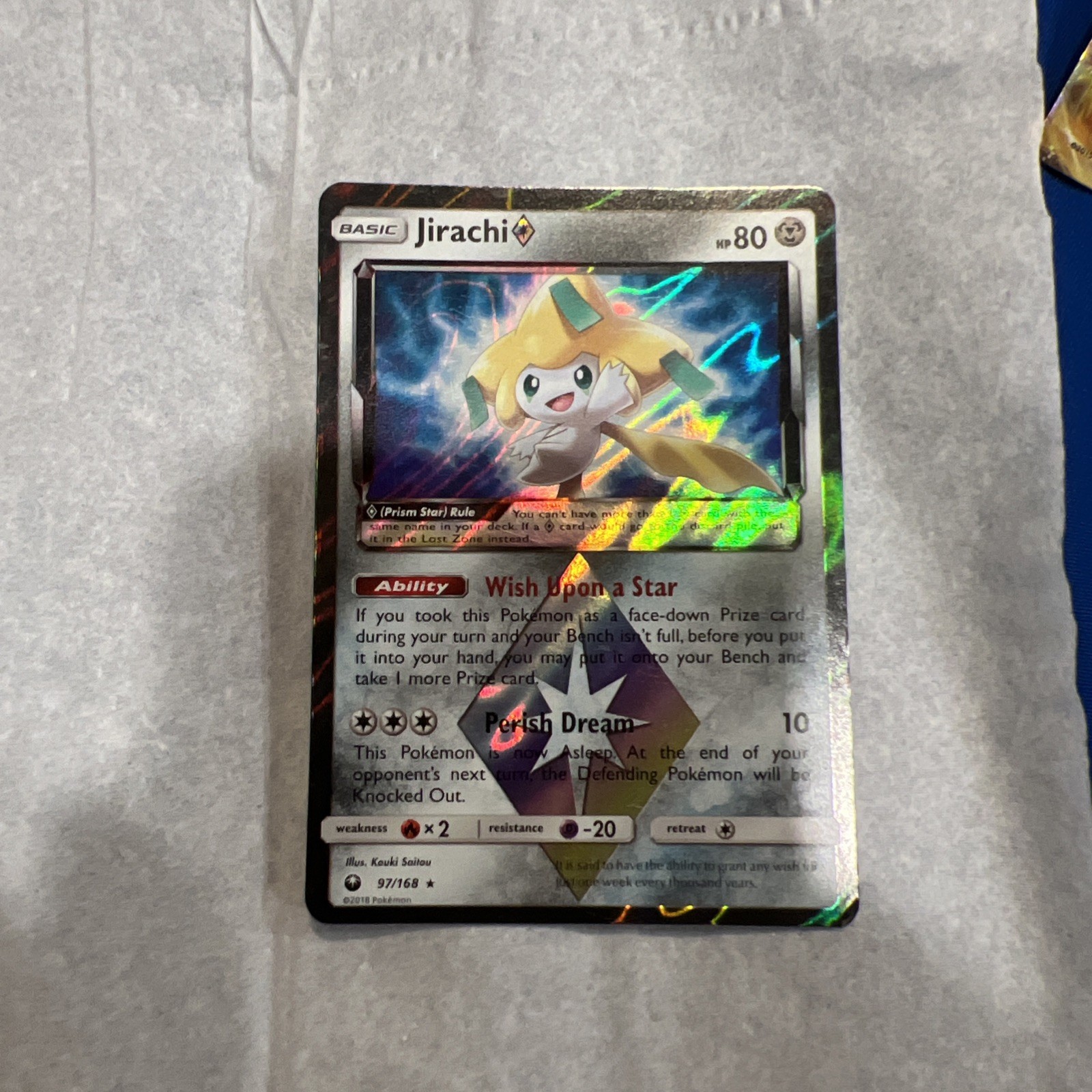 Jirachi Prism Star 97/168 Sm-Celestial Storm Holo Pokemon TCG (D)