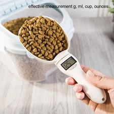 Electronic Pet Food Scoop with Clip Handle – Dog Cat Feeding Measuring Cup Spoon