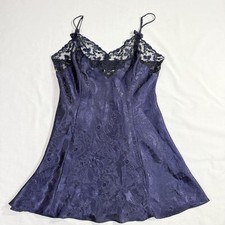 Victoria's Secret Vintage 80s Chemise Sz M Purple Gold Label Coquette