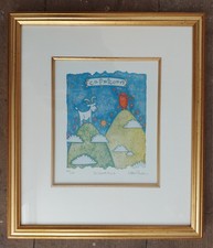Original Limited Edition, Framed Capricorn Screen Print  By Helen Rhodes, Signed