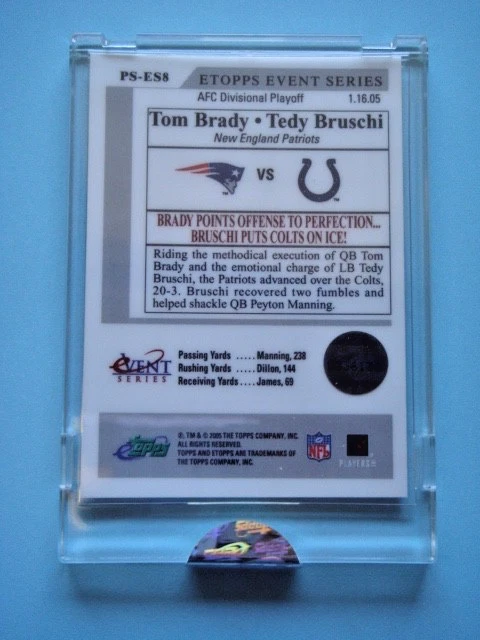 2005 eTopps Topps Tom Brady/Tedy Bruschi Event Series NE Patriots Refractor - Image 2 of 2