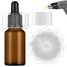 600-Pc Clear Shrink Wrap Bands for Bottles and Jars, 45x30mm Heat Shrink Seals,