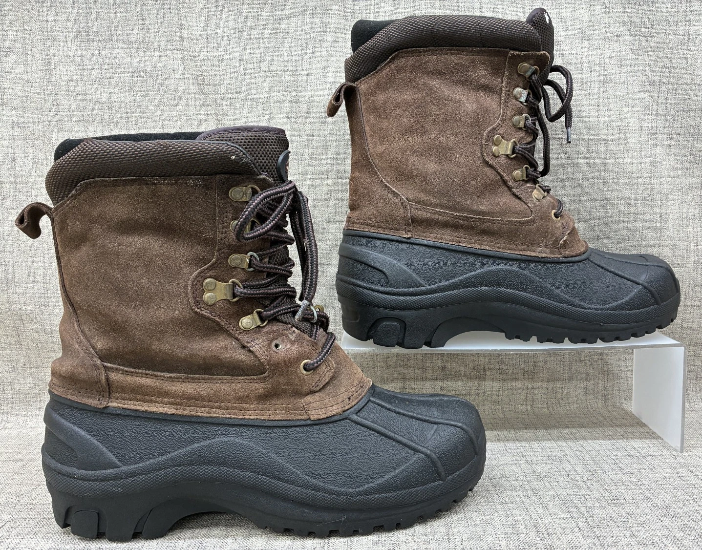 Quest Mens PAC Rubber Brown Leather Insulated Hunting Duck Boots 11