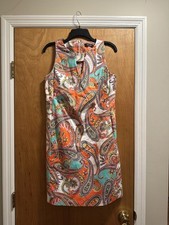 Nine West Women’s Paisley Sleeveless Spring Summer Dress W POCKETS ! Sz 6