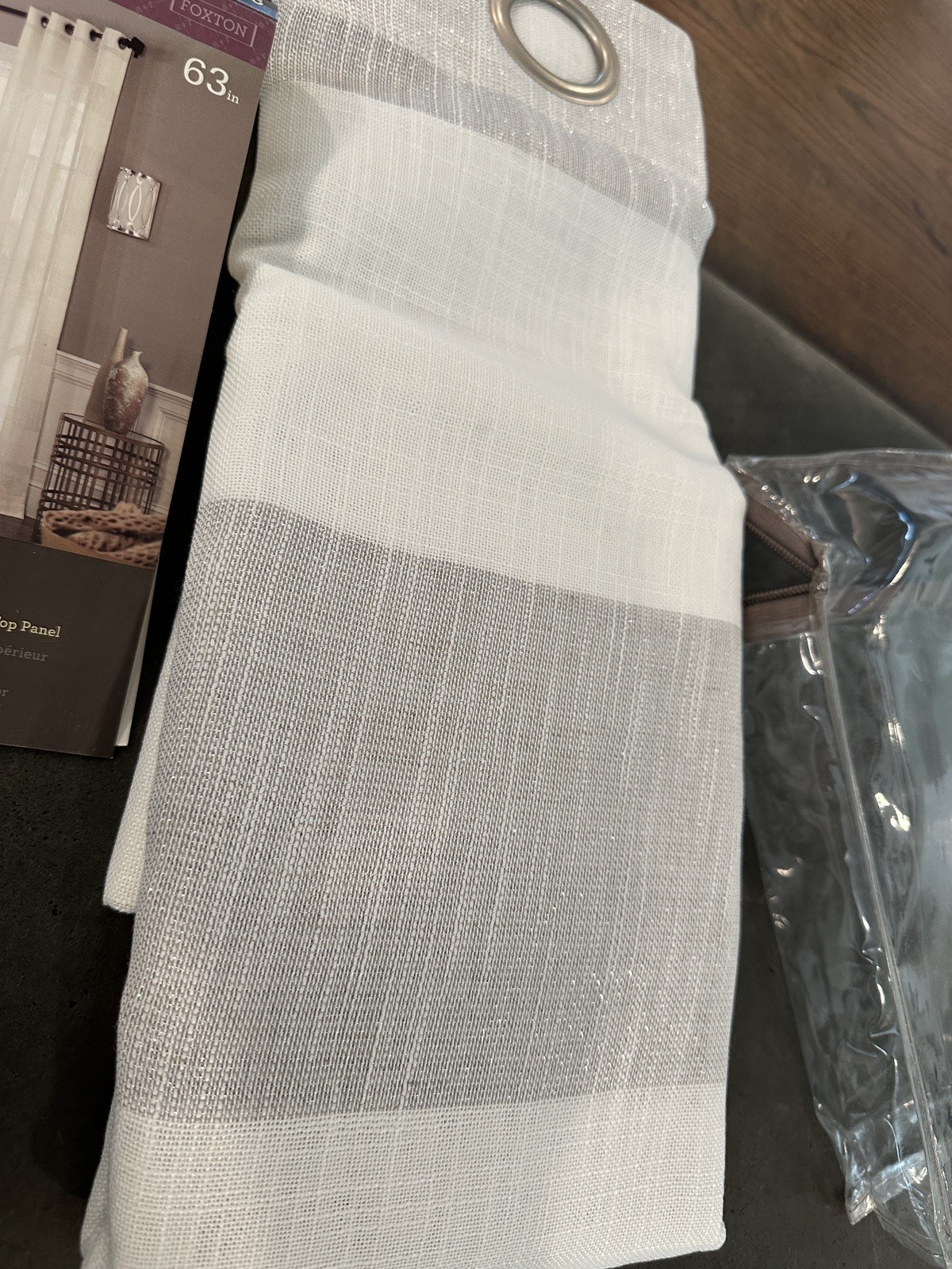 Allen Roth Grommet Top Panel 52x63in 0856898 Foxton Gray Silver Shimmer NEW!!