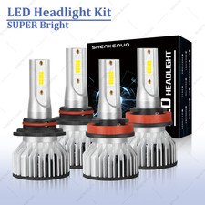 4X 9005 H11 Combo LED Headlight High Low Beam Bulbs Kit 6000K Super White Bright