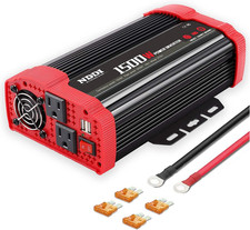 1500W Car Power Inverter 12V to 110V with Dual USB Quick Charge Ports