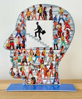 DAVID GERSTEIN Große Pop Art handgefertigte Metall Skulptur '' Up & Beyond ''