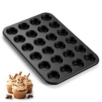 Karbonstahl Muffinform 24 Mini Muffins Backform Antihaft Schwarz 38X26 Cm