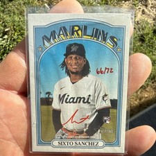 Topps Heritage Sixto Sanchez Miami Marlins Red real one Ink Rookie Autograph /72