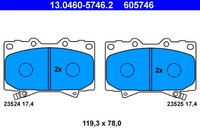 Bremsscheiben-BremsbeläGe-Kit ATE 13.0460-5746.2 Toyota 04465-60120