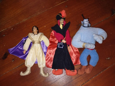 #ad 1992 Applause Aladdin 12quot; Plush Lot Genie Jafar Prince Ali $26.00