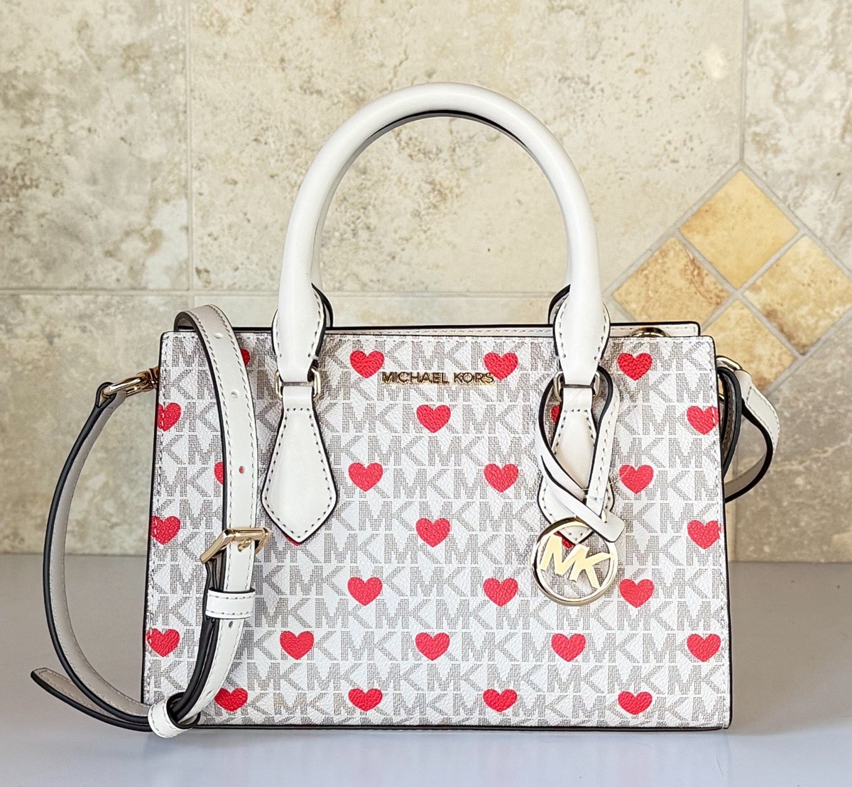 バッグ MICHAEL KORS MK total pattern 2way bag Michael Kors Sheila SM Satchel Shoulder Bag + Wallet MK Light