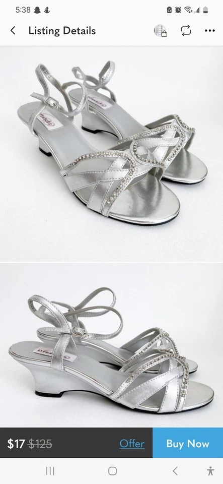 Dyeables Rhinestone Wedge Sandals, Size 7 - Imagem 2 de 4