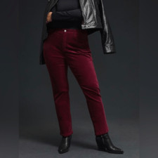 NEW Good American Plus Good Classic Corduroy Slim Straight Leg Pants