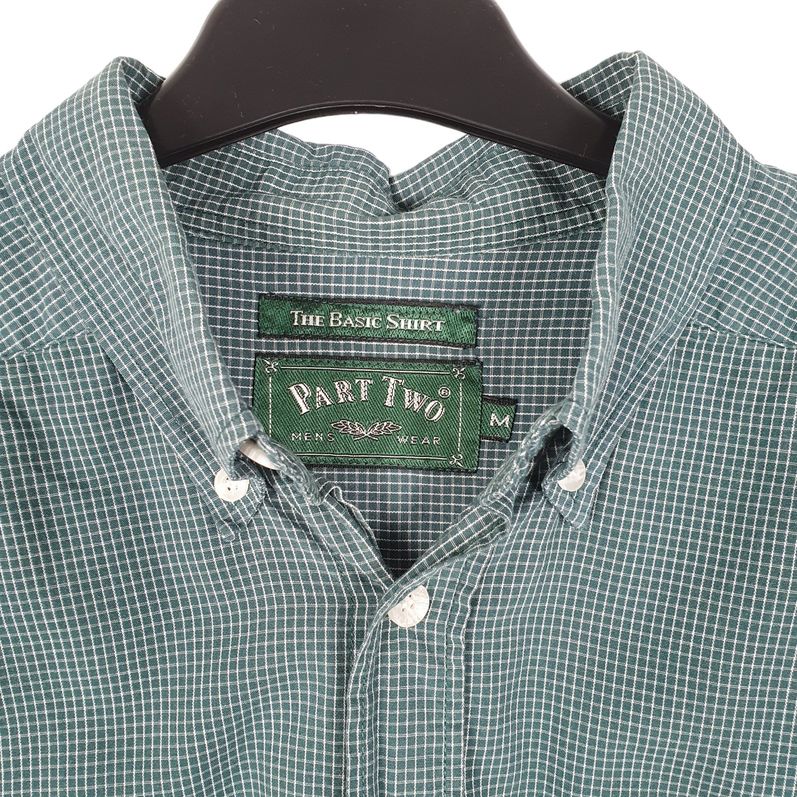 PART TWO Green Check Shirt Long Sleeve Casual Cotton Mens L image 2