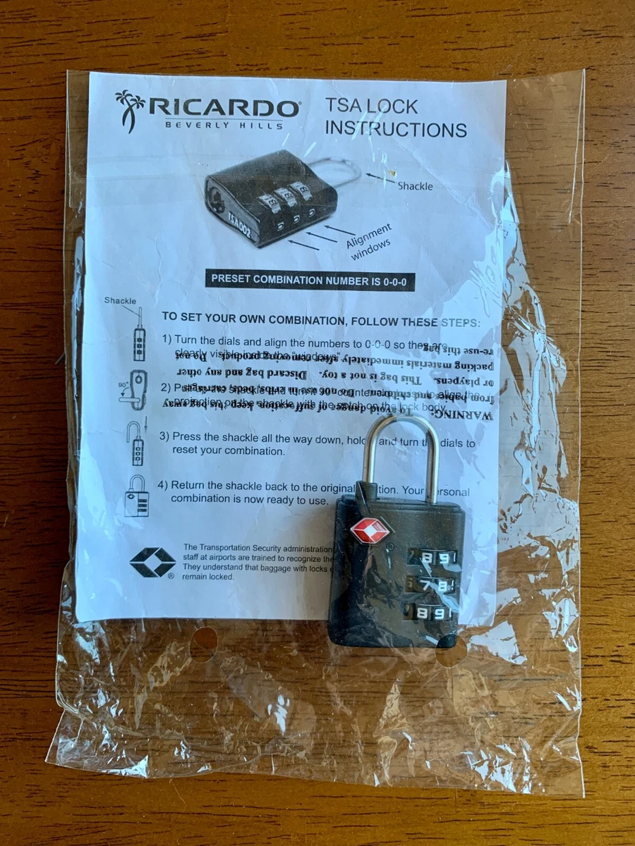 Ricardo Beverly Hills TSA Compliant Combination Luggage Lock with  Instructions