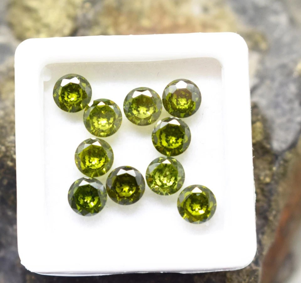 Ausgezeichneter Schliff Natürlicher Grüner Peridot 20 Stück 6x4 mm Runde Form... - Bild 4 von 4