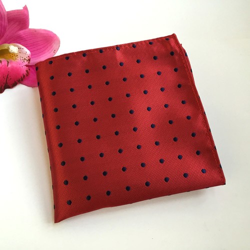 Men Classic Polka Dots Tie Jacquard Woven Necktie Pocket Square Handkerchief Set - Picture 11 of 12