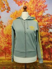 adidas blue grey yellow Trefoil full zip Tracksuit Jacket. UK women's size 12