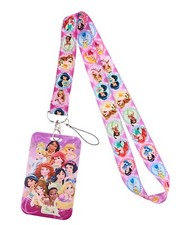Cartoon Princesses Design Lanyard w/ ID Holder Keychain