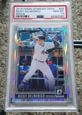 2018 Donruss Optic Nicky Delmonico SHOCK REFRACTOR RC #59 PSA 10 GEM MINT