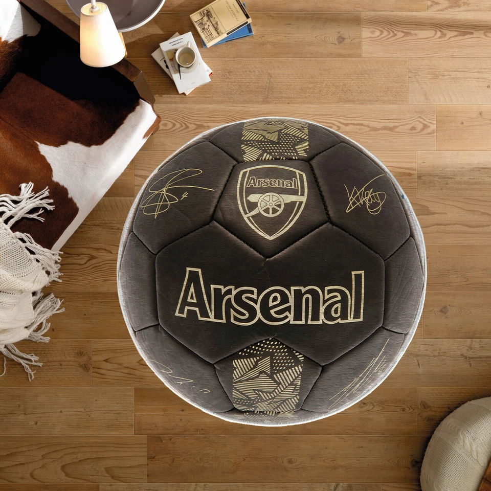 Arsenal Soccer Ball Round Rug, Football Area Rug - Image 2 of 4