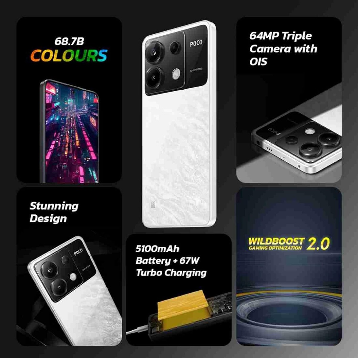 美品 POCO X6 5G Xiaomi Poco X6 5G Black 256GB + 12GB Dual-SIM Factory