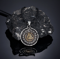 Nordische Halskette Valknut Rune Wikinger Vikings Amulett AnhäNger 37 Mm