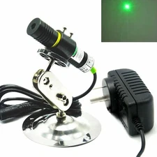 Green Dot 532nm 50mW Laser Diode Module 5V Adapter Adjustable 18mm Holder