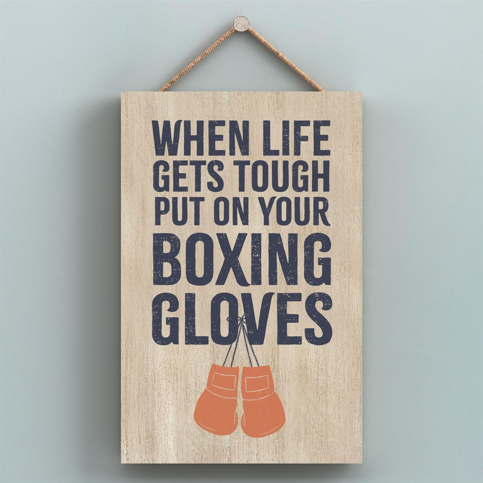 Boxing Gloves Humorous Hobby Typography Wooden Hanging Plaque