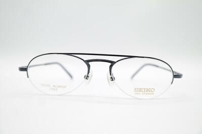 Seiko T632 Titanium Blue Half Rim Glasses Frame Eyeglasses New