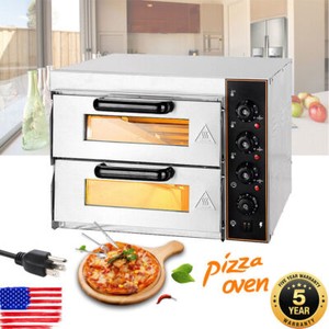 Silver Fours à pizza électrique Double Deck Grille-pain Four à grille-pain 3000W 110V
