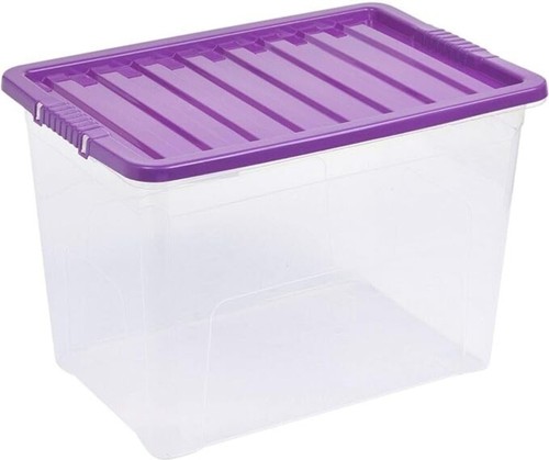 1/2/3/4x 50 Litre Plastic Container Toy Book Clothes Storage Boxes Stackable Box - Picture 3 of 25