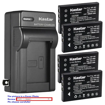 Kastar Battery Wall Charger for Fuji NP-60 & Fujifilm FinePix F401 Zoom Camera