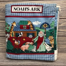 Vintage Noah s Ark Baby Infant Blanket Book Fabric Cloth