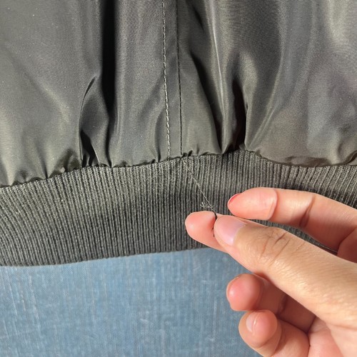 Forever 21 Mens Bomber Jacket Size L Green Lined Ribbed Pockets Full Zip Casual - Picture 8 of 13