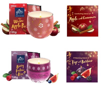 Glade Duftkerze Lufterfrischer Warm Apple Pie, Berry Festive Kiss 120g x 6