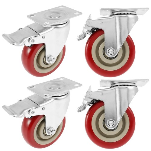 4 Inch Heavy Duty Casters Load 1500 lbs, Lockable Bearing Caster Wheels 4 PCS